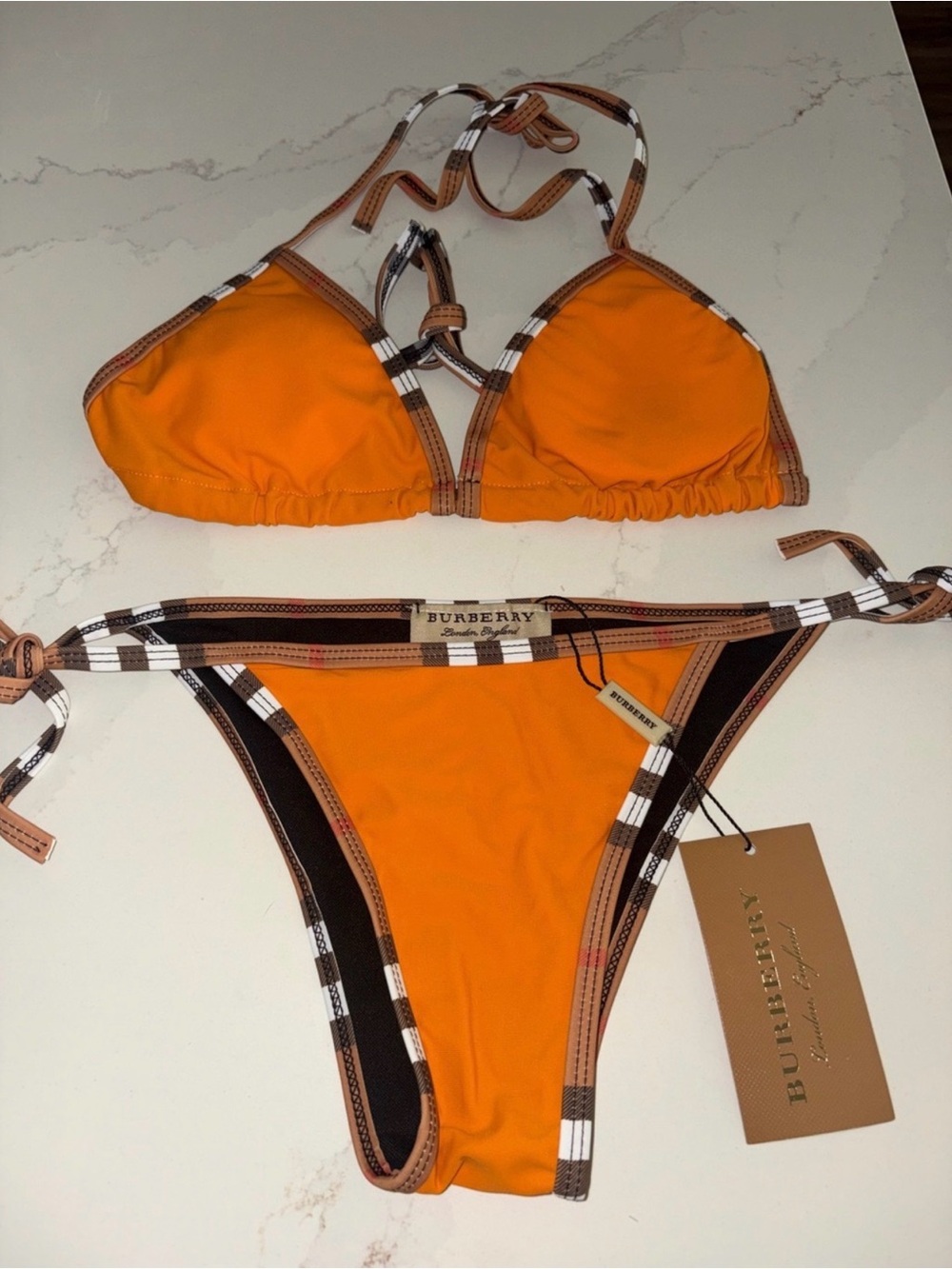 Women’s Burberry Orange Bikini set size medium